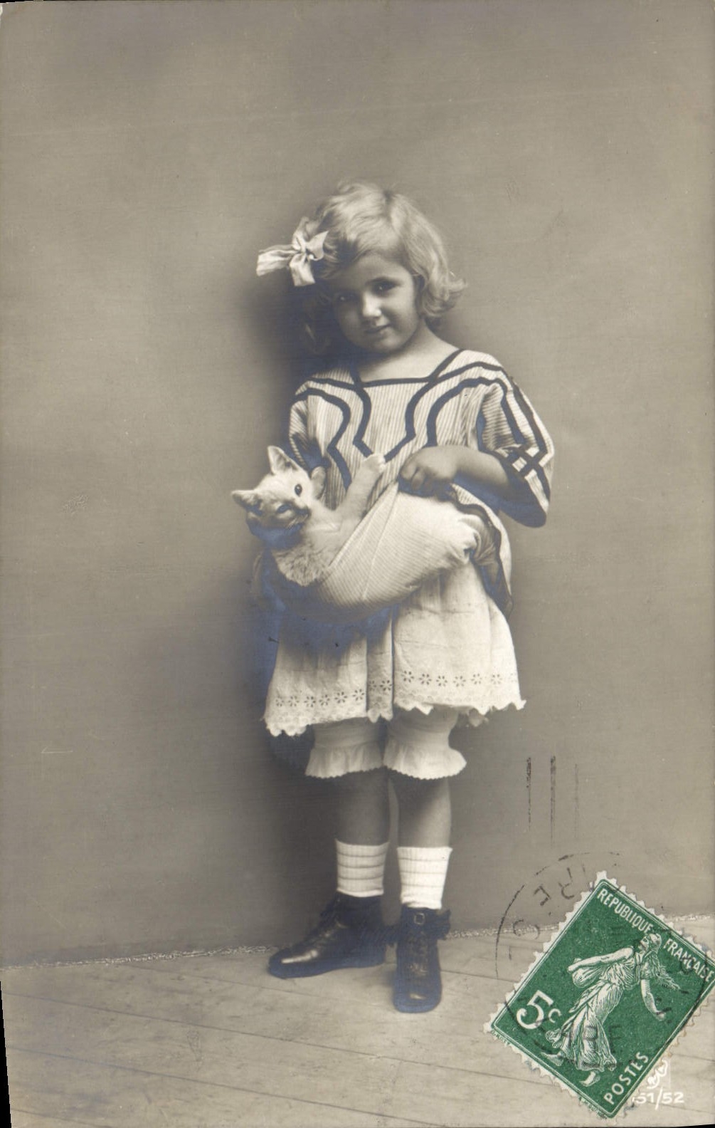 CPA Chat chats Chaton Enfant