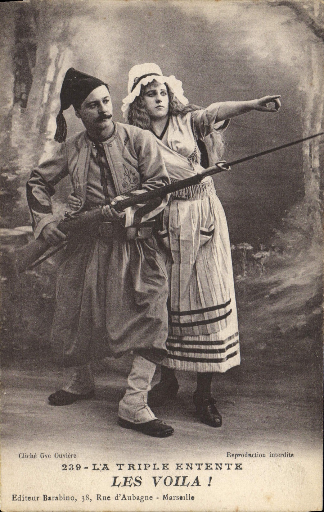 VINTAGE POSTCARD Militaria Triple Alliance here they are! Zouave