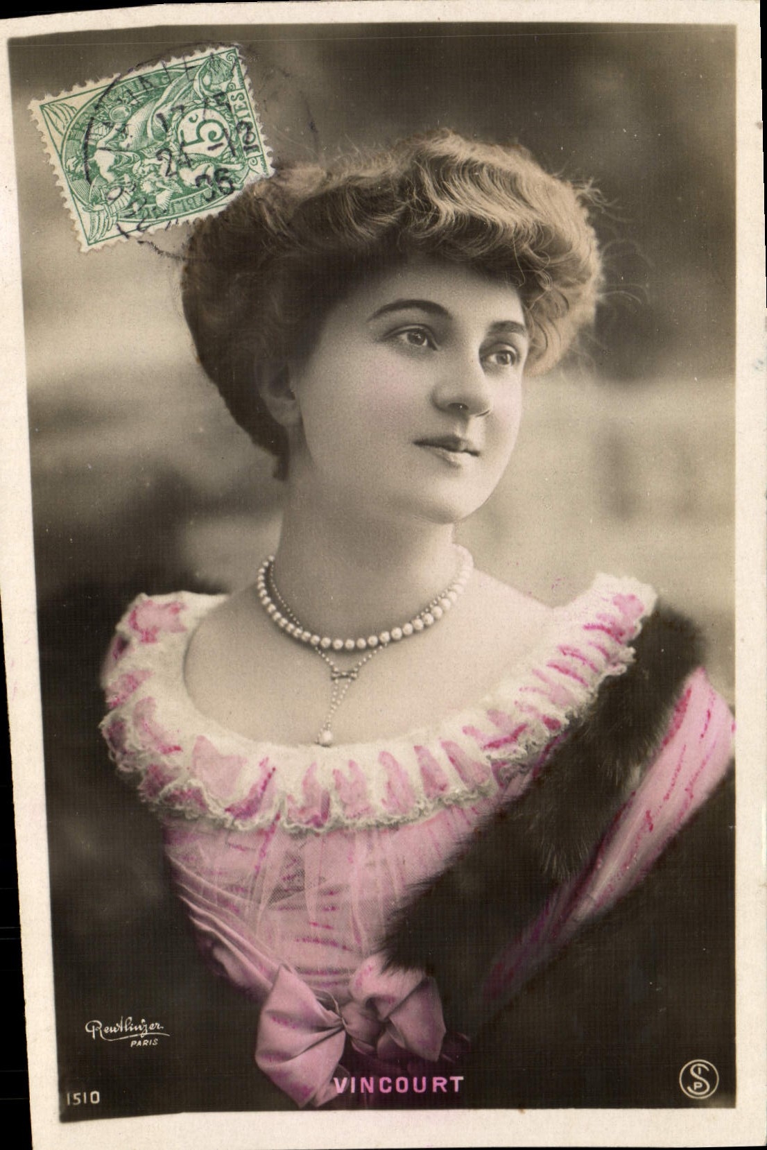 VINTAGE POSTCARD Fantasy Woman Vincourt Theater
