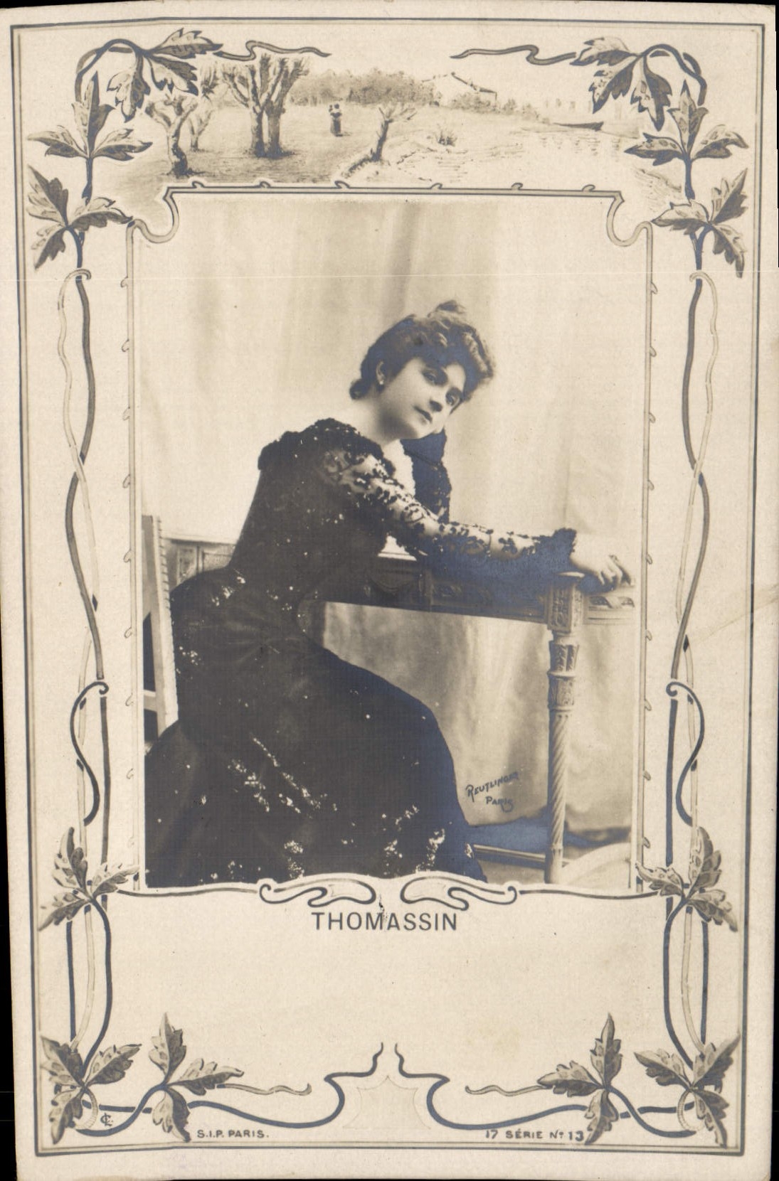 VINTAGE POSTCARD Fantasy Woman Thomassin Theater