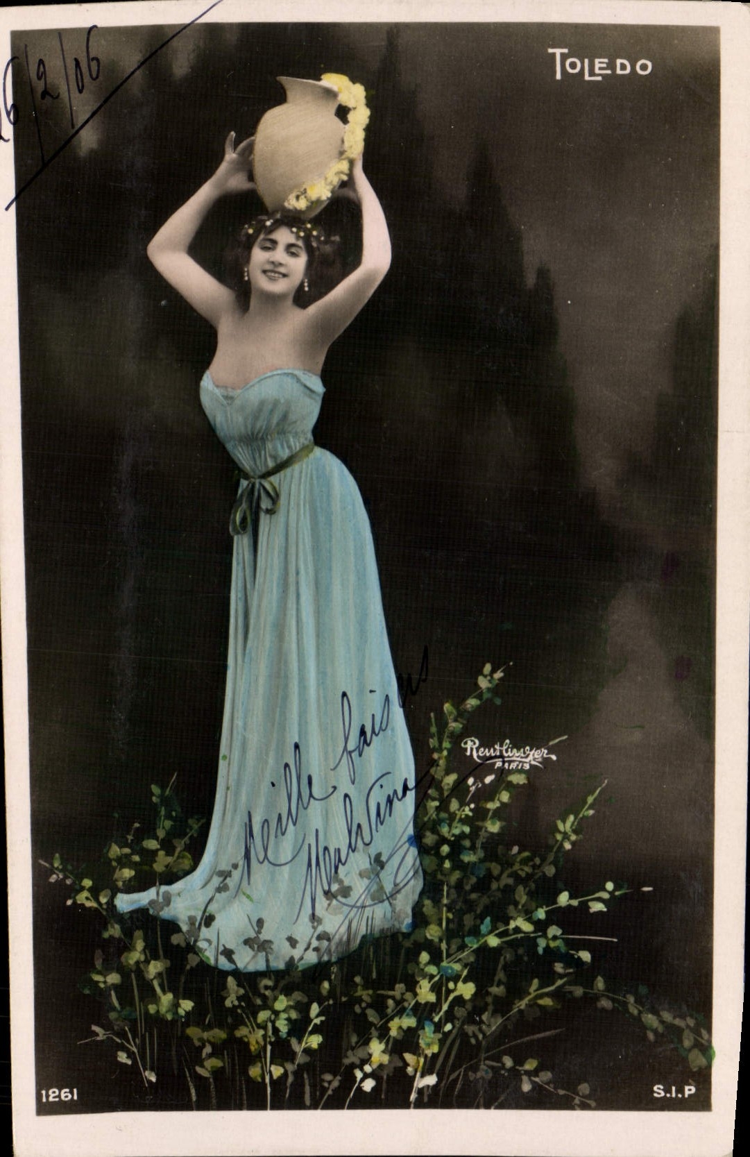 VINTAGE POSTCARD Fantasy Woman Toledo Theater
