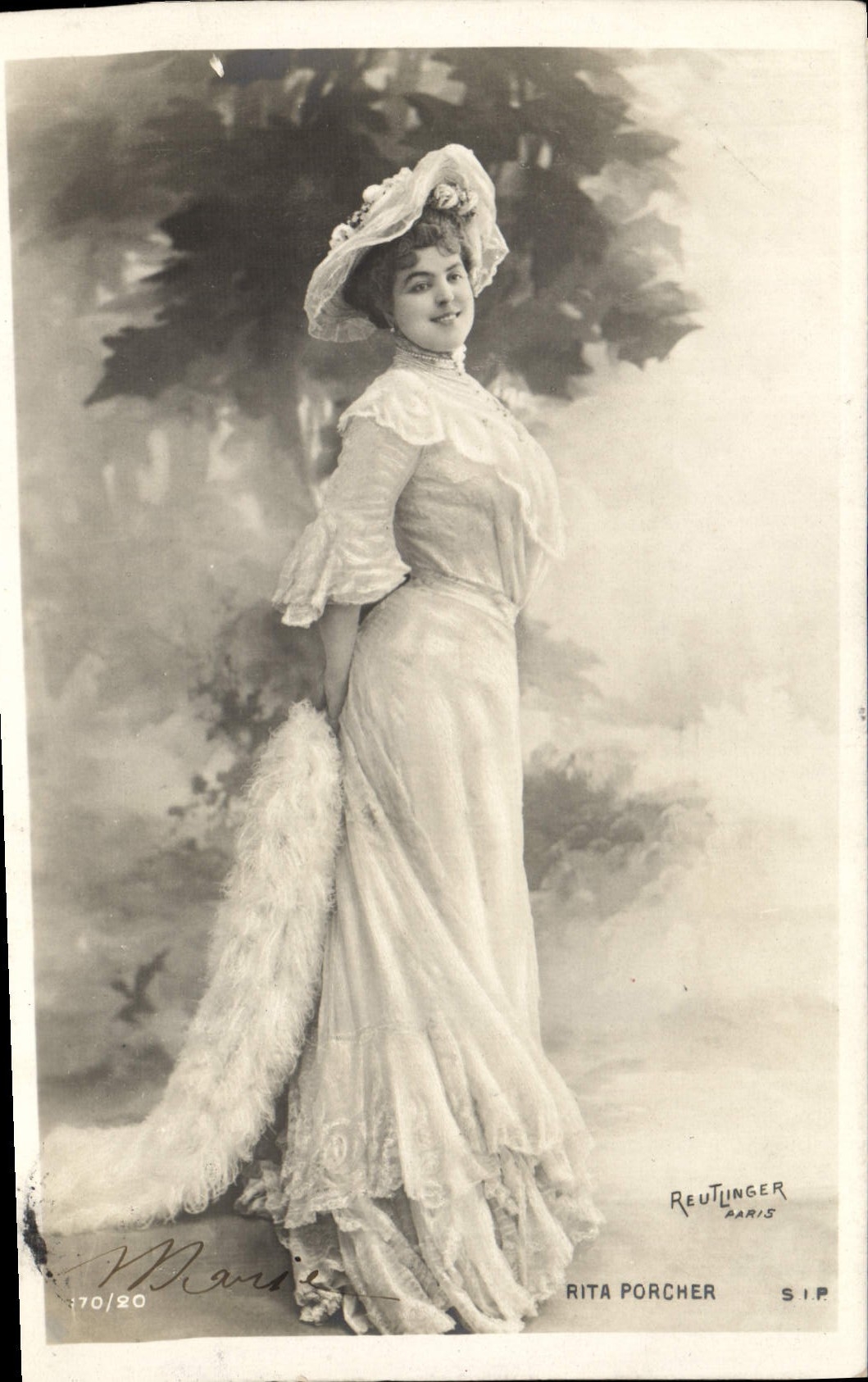 VINTAGE POSTCARD Fantasy Woman Theater Rita Pig-keeper