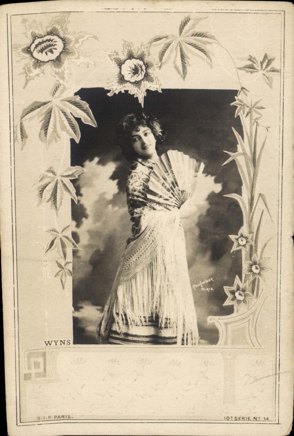 VINTAGE POSTCARD Fantasy Woman Wyns Theater