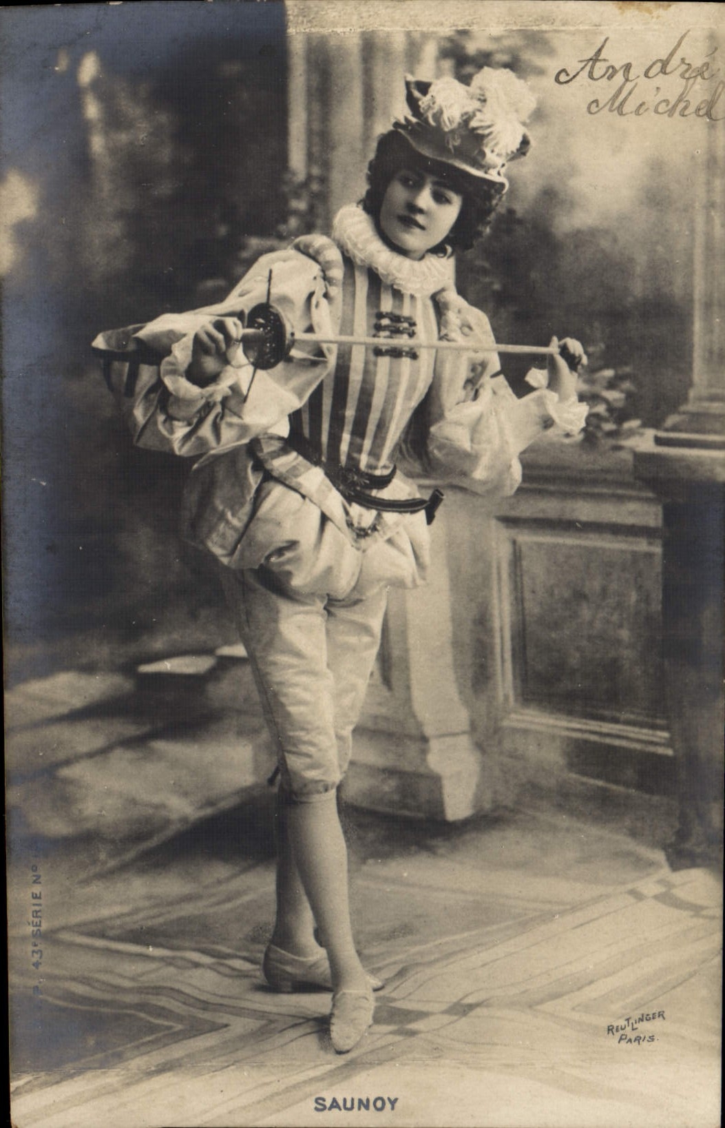 VINTAGE POSTCARD Fantasy Woman Saunoy Theater