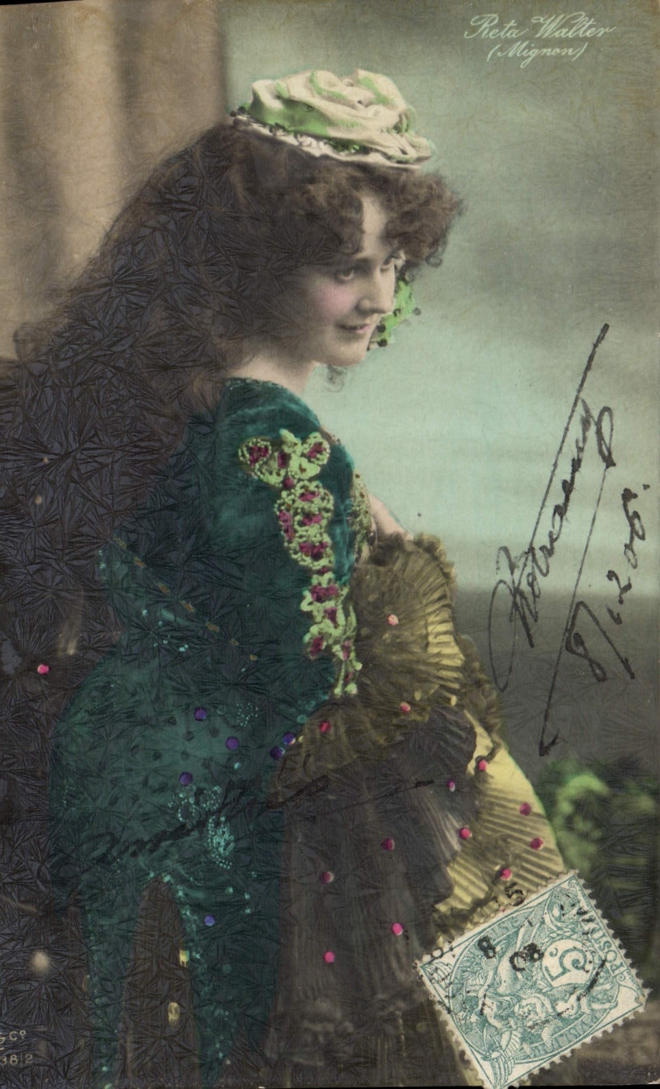 VINTAGE POSTCARD Fantasy Woman Theater Reta Walter Nice