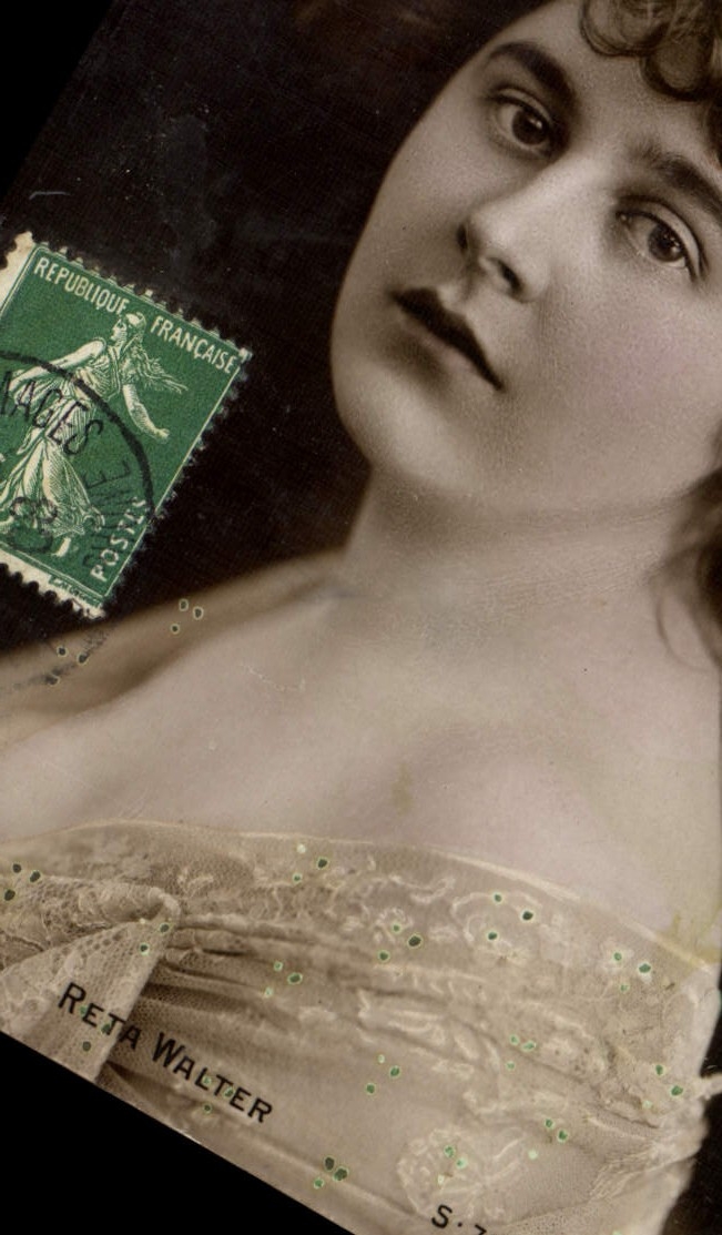 VINTAGE POSTCARD Fantasy Woman Theater Reta Walter