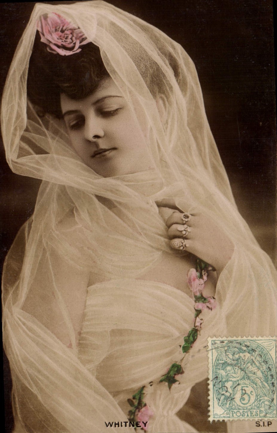 VINTAGE POSTCARD Fantasy Woman Whitney Theater