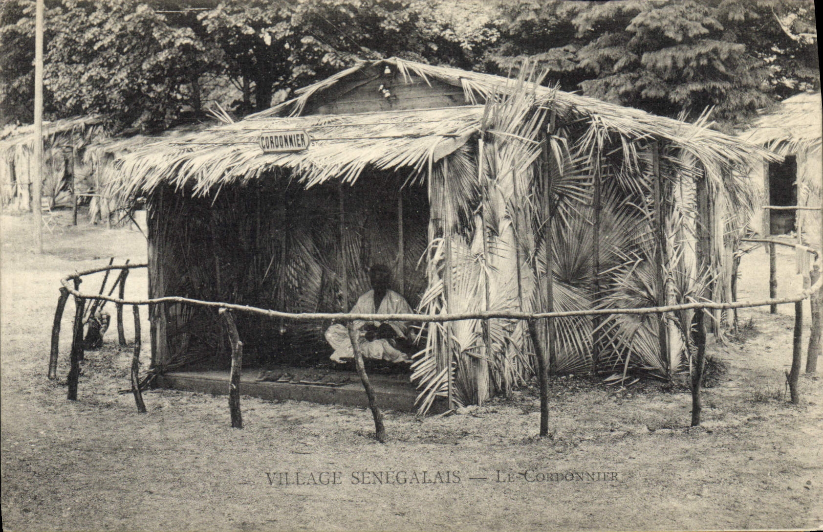 VINTAGE POSTCARD Negro Black Man Senegalese Village the coordonnier