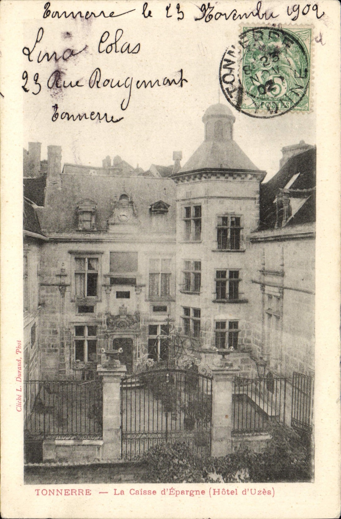 CPA Banque Tonnerre Caisse d'Epargne Hotel d'Uzes