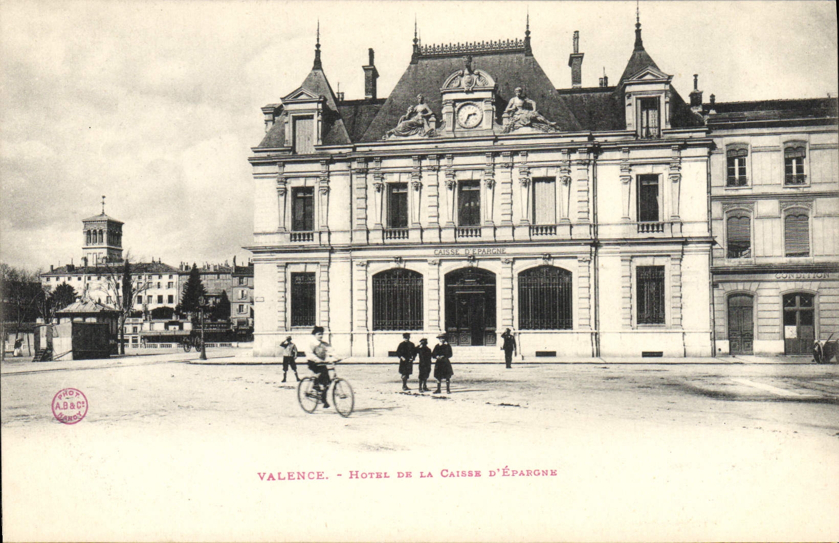 VINTAGE POSTCARD Bank Valence Hotel of the Savings bank