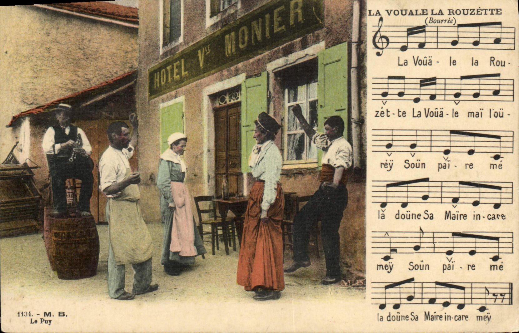 CPA Folklore Auvergne La bourree La Vouale La Rouzette