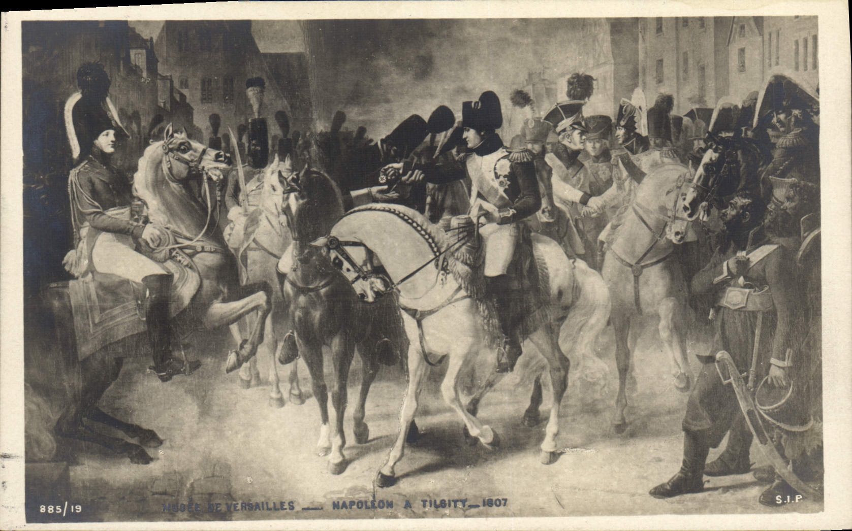 VINTAGE POSTCARD Histoire Napoleon 1st Museum of Versailles Napoleon has Tilsitt