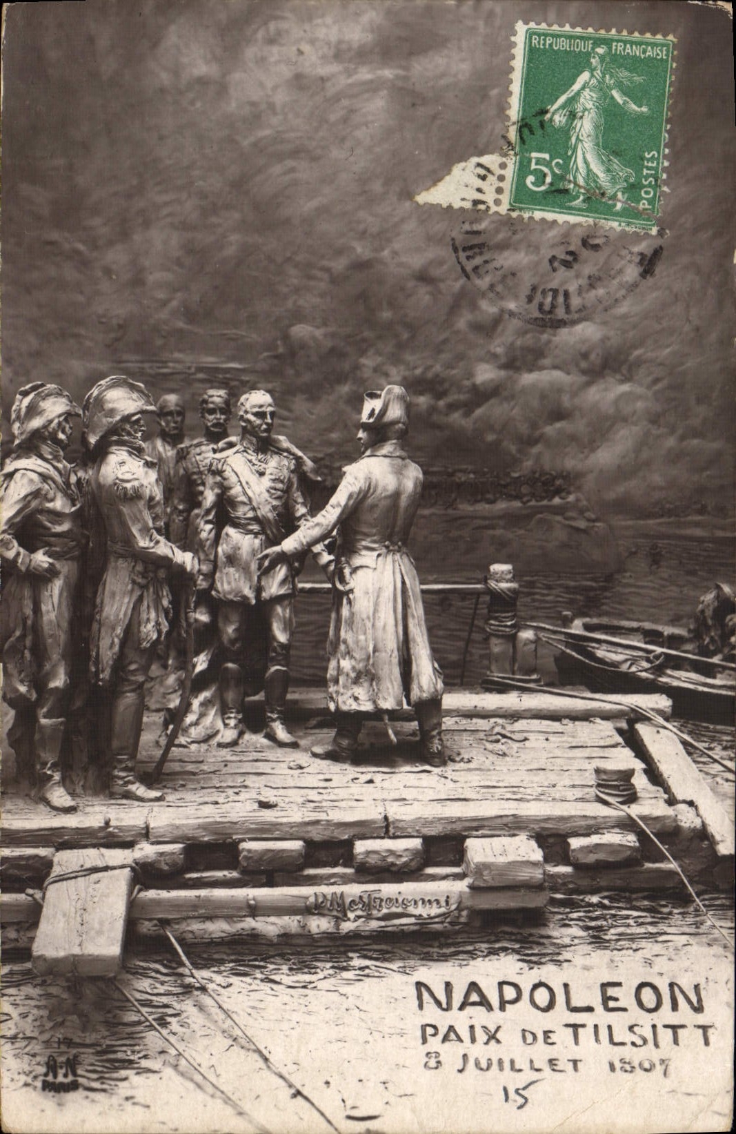 CPA Histoire Napoleon 1er Paix de Tilsitt 8 juillet 1807