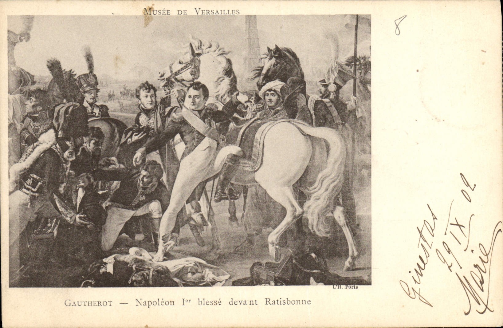 CPA Histoire Napoleon 1er Gautherot Napoleon 1er blesse devant Ratisbonne Musee de Versailles