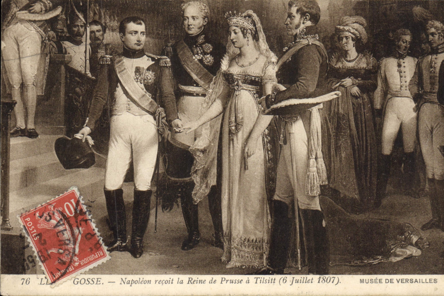 CPA Histoire Napoleon 1er Gosse Napoleon recoit la Reine de Prusse a Tilsitt 6 juillet 1807 Musee de Versailles