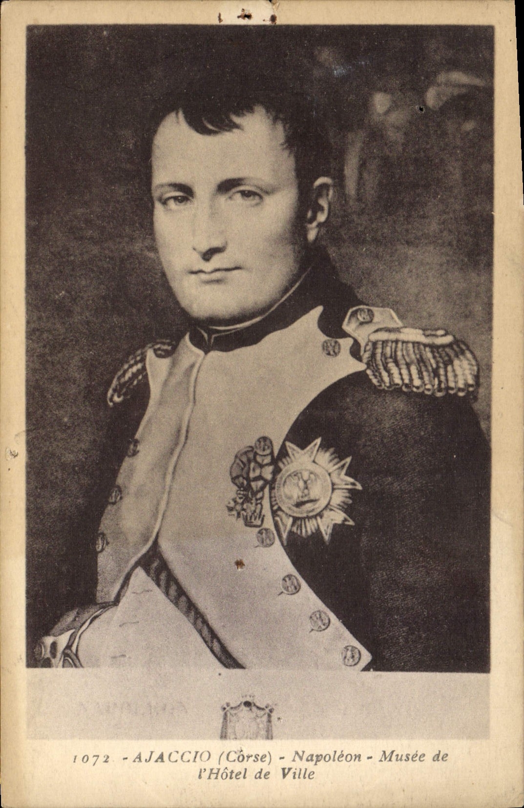 De la VENDIMIA de la POSTAL de la historia 1r Ajaccion Napoleon museo de Córcega Napoleon del ayuntamiento