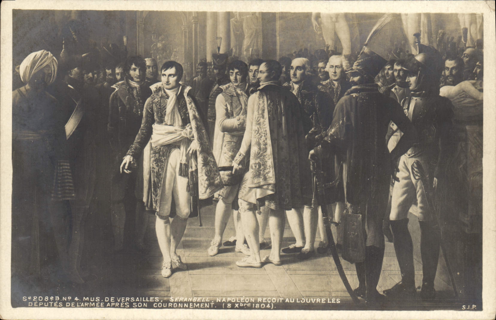 VINTAGE POSTCARD Histoire Napoleon 1st Museum of Versailles Seranbelle Napoleon receives the deputies of the army