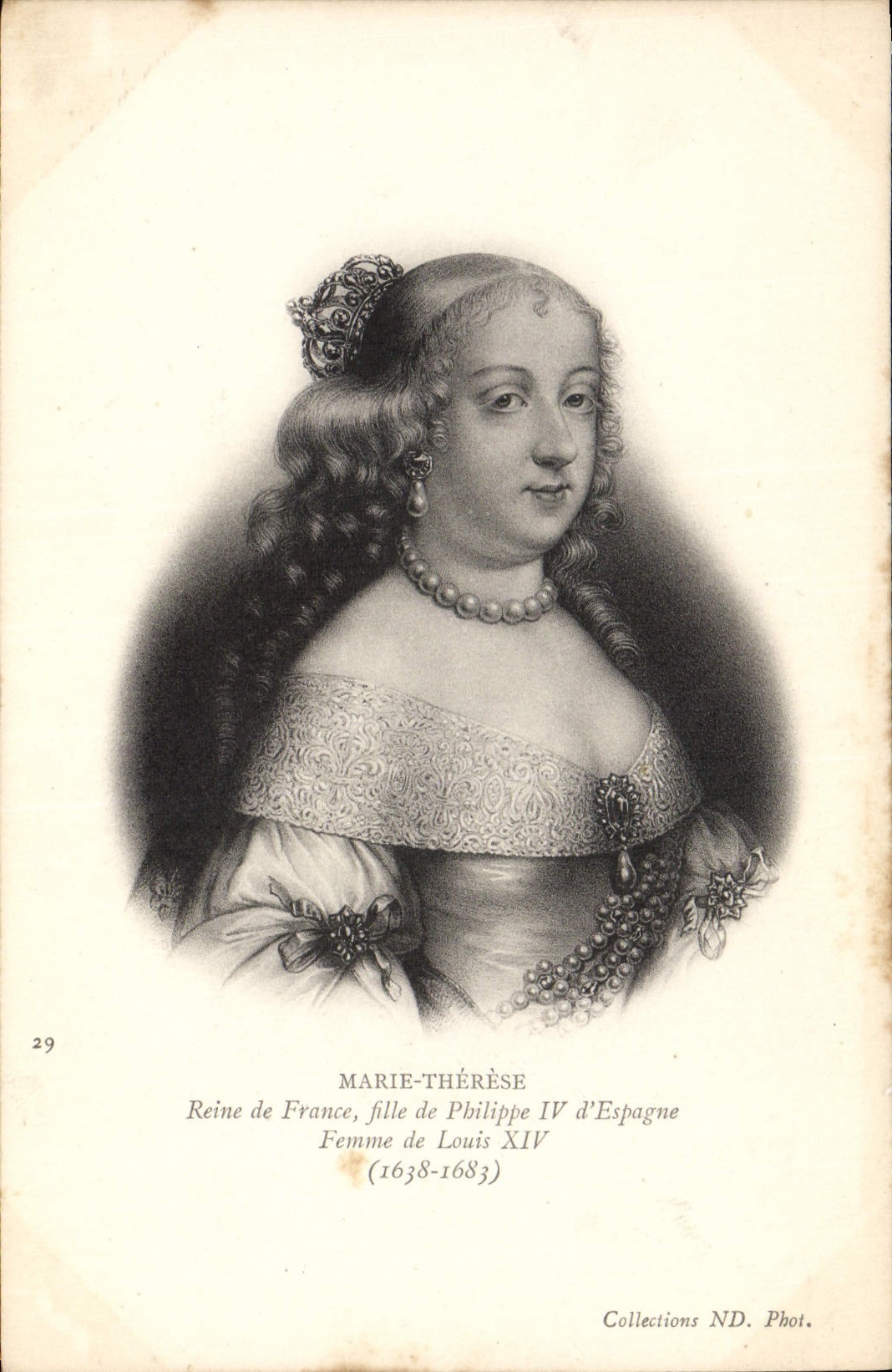 CPA Marie Therese Reine de France Fille de Philippe IV d'Espagne Femme de Louis XIV