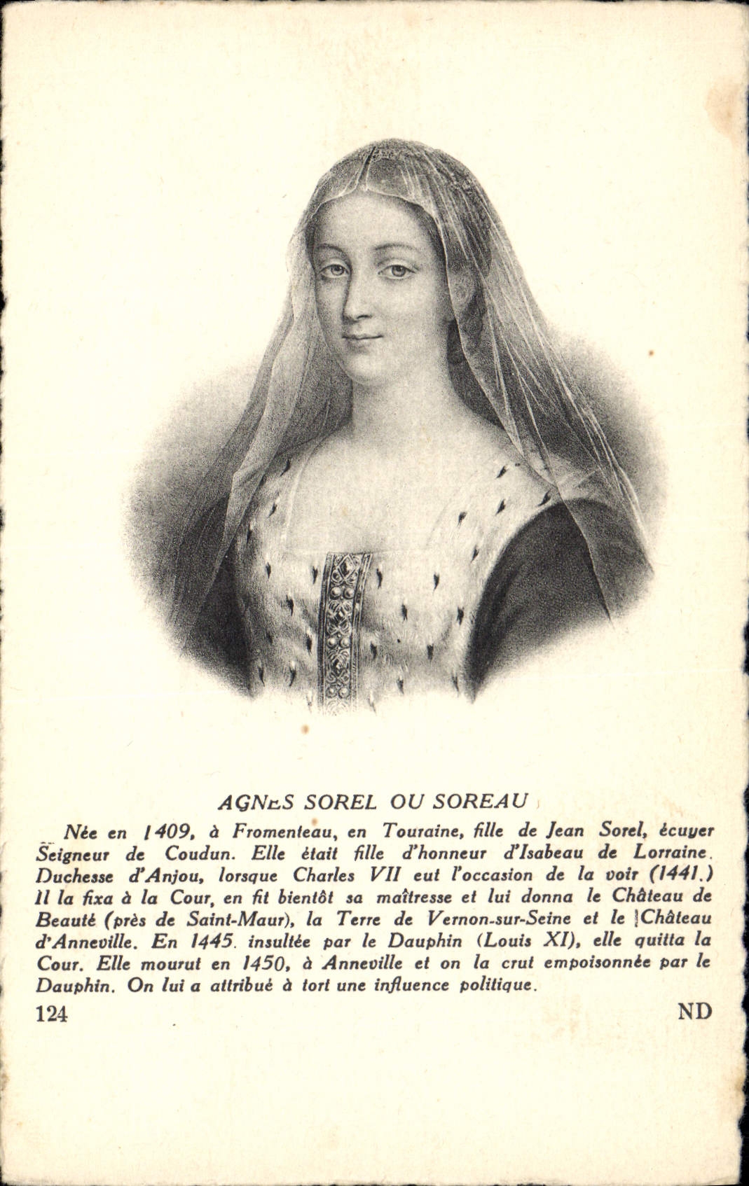 CPA Agnes sorel ou Soreau