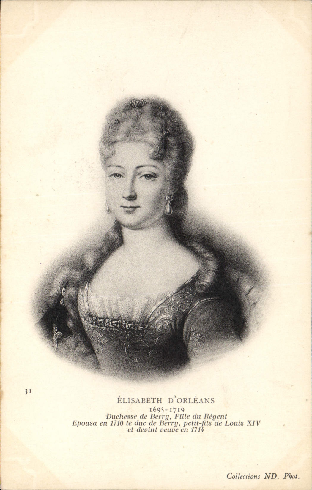 CPA Elisabeth d'Orleans Duchesse de Berry
