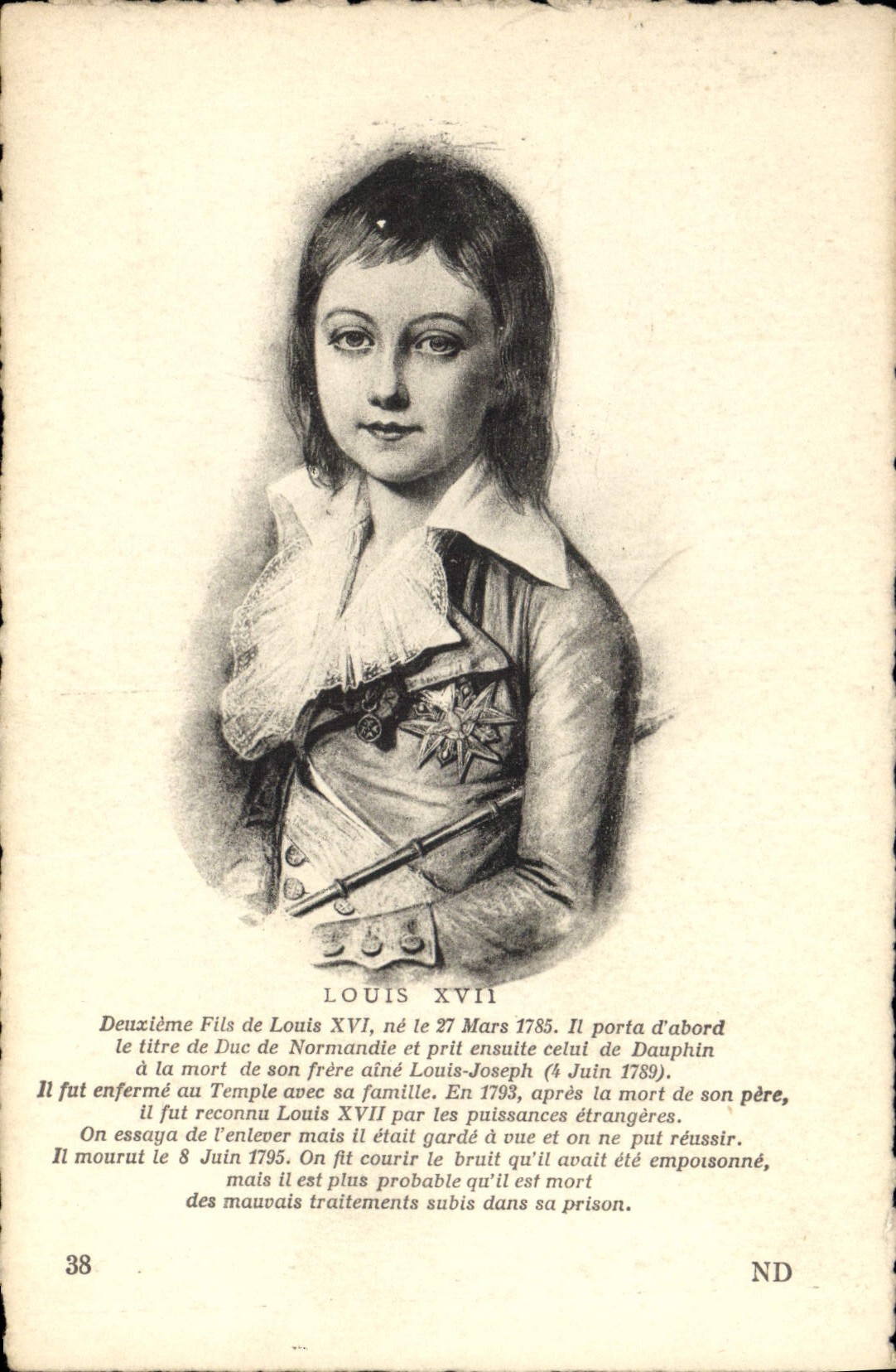 CPA Louis XVII Fils de Louis XVI