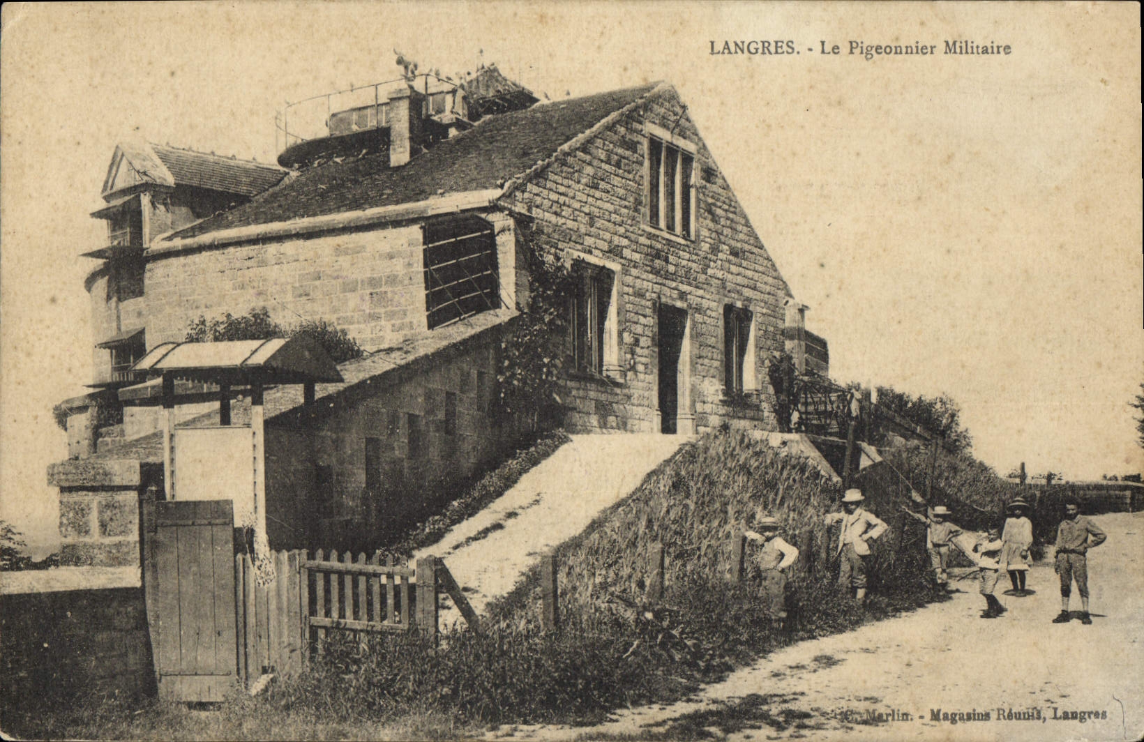 VINTAGE POSTCARD Dove Langres Pigeon fancying the military piegonnier Militaria