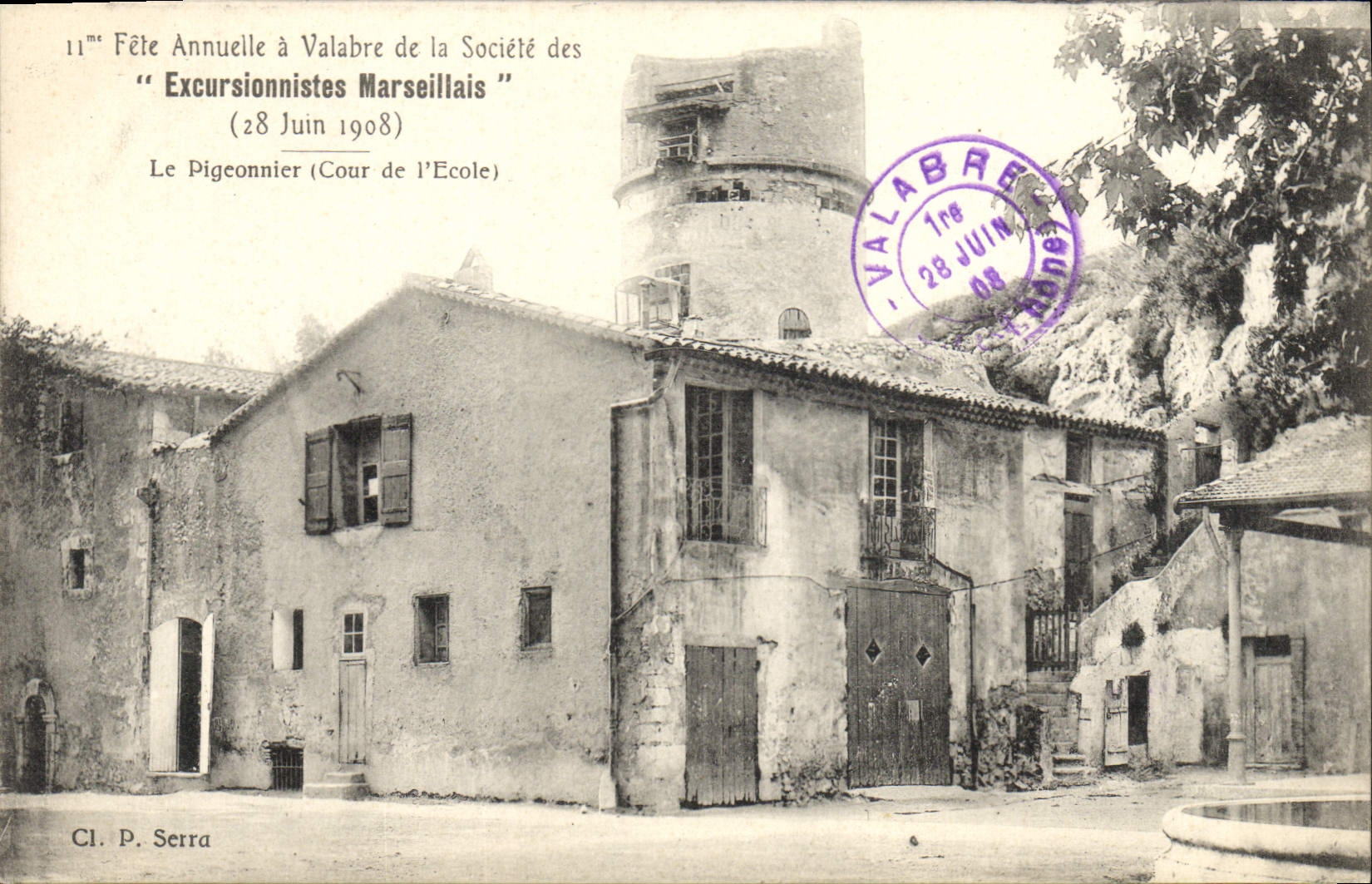 VINTAGE POSTCARD Colombe Pigeon fancying 11th festival annual has Valabre of the Company of the Marseilles Excursionists June 28th, 1908