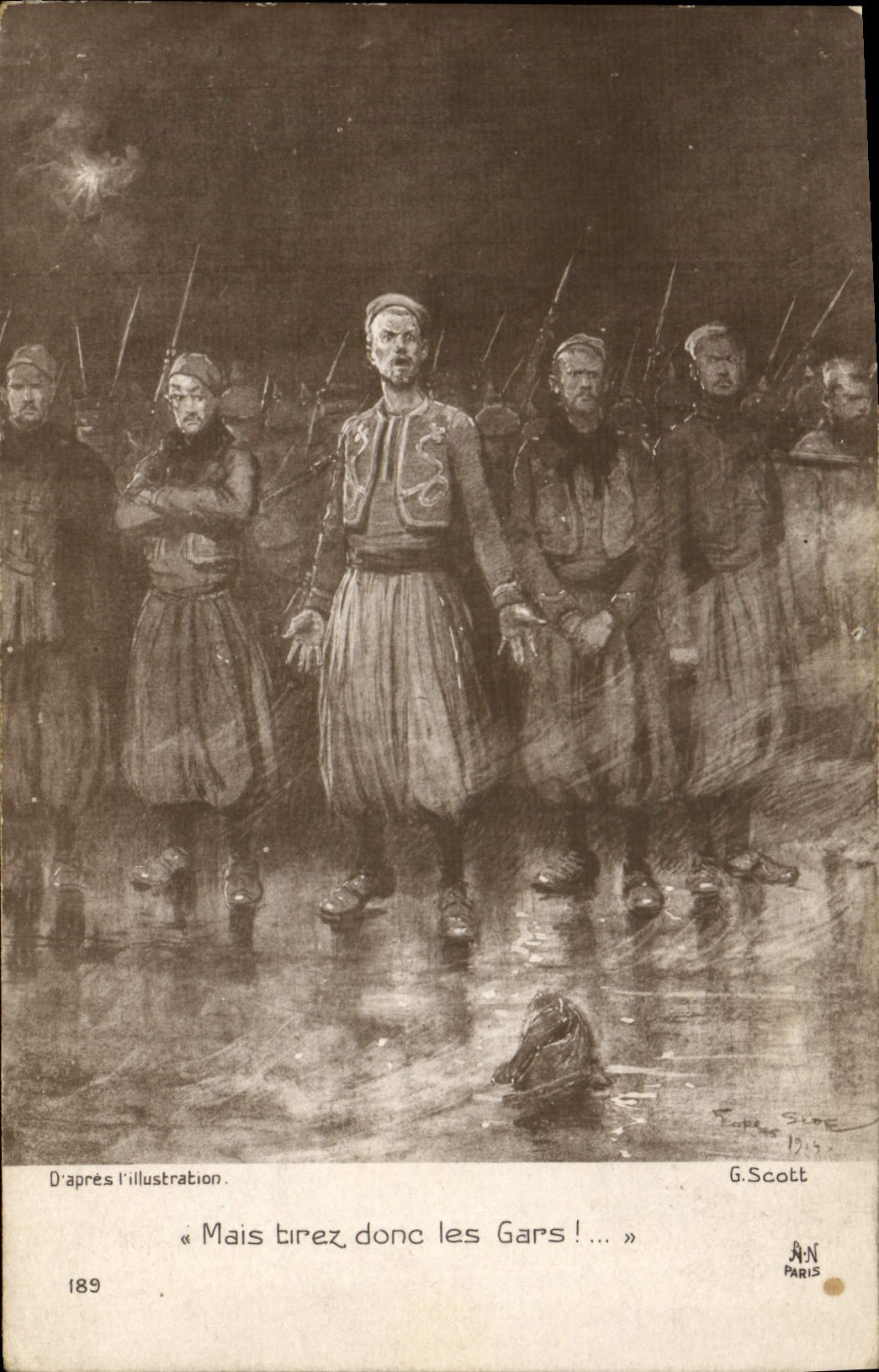 CPA Militaria Zouaves Mais tirez donc les gars !