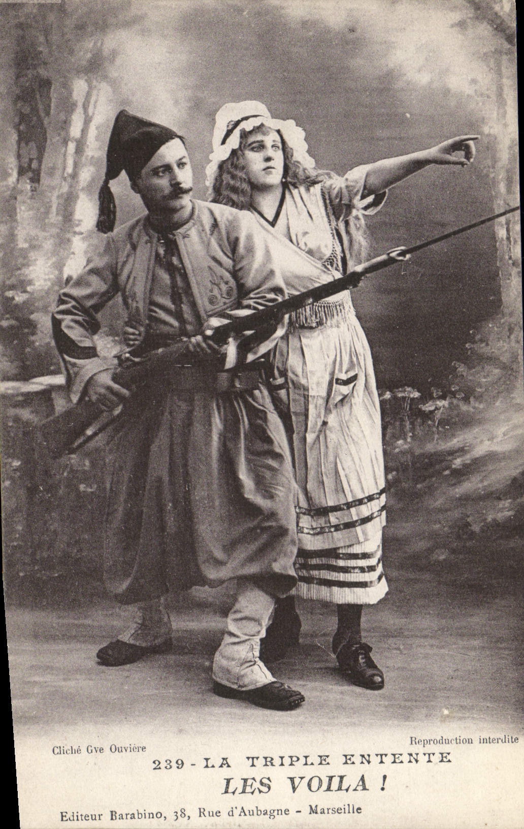 VINTAGE POSTCARD Militaria triples It ententen here they are! Zouave