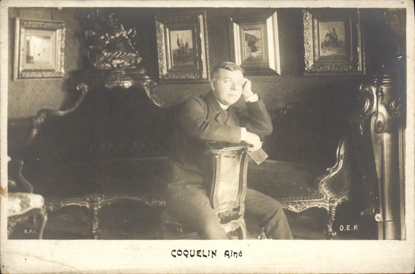 VINTAGE POSTCARD Coquelin Theater Aine