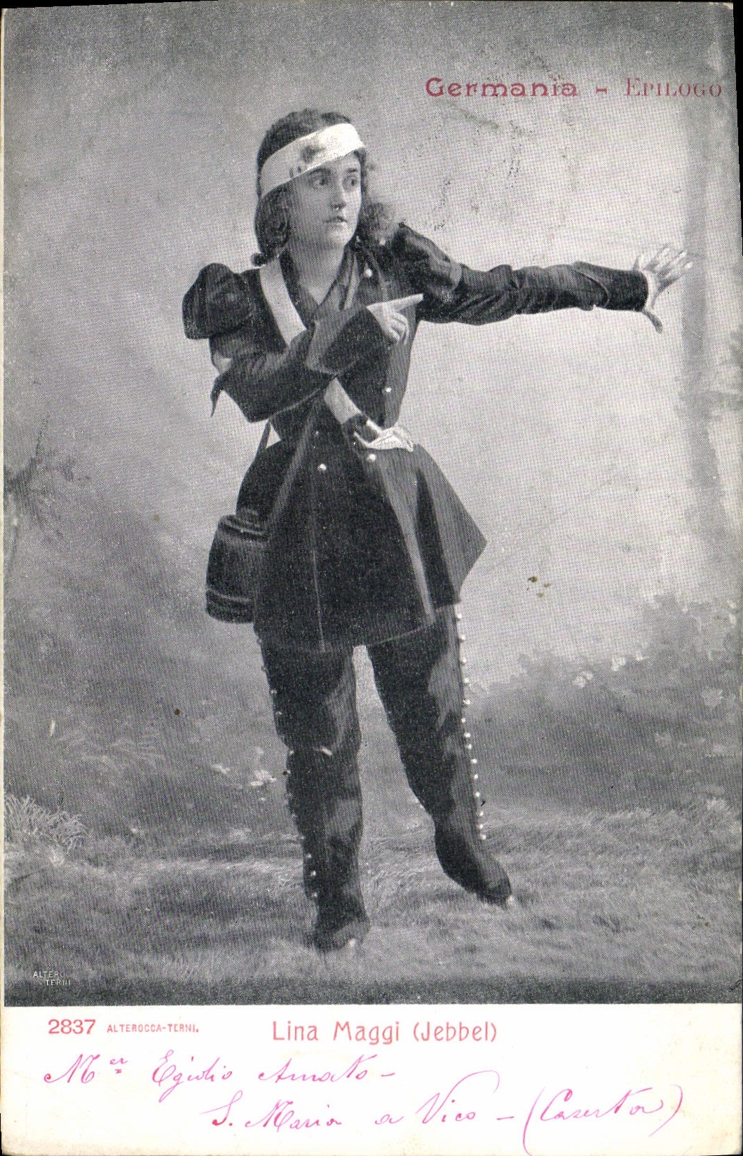 VINTAGE POSTCARD Woman Theater Germania Epilogo Lina Maggi Jebbel