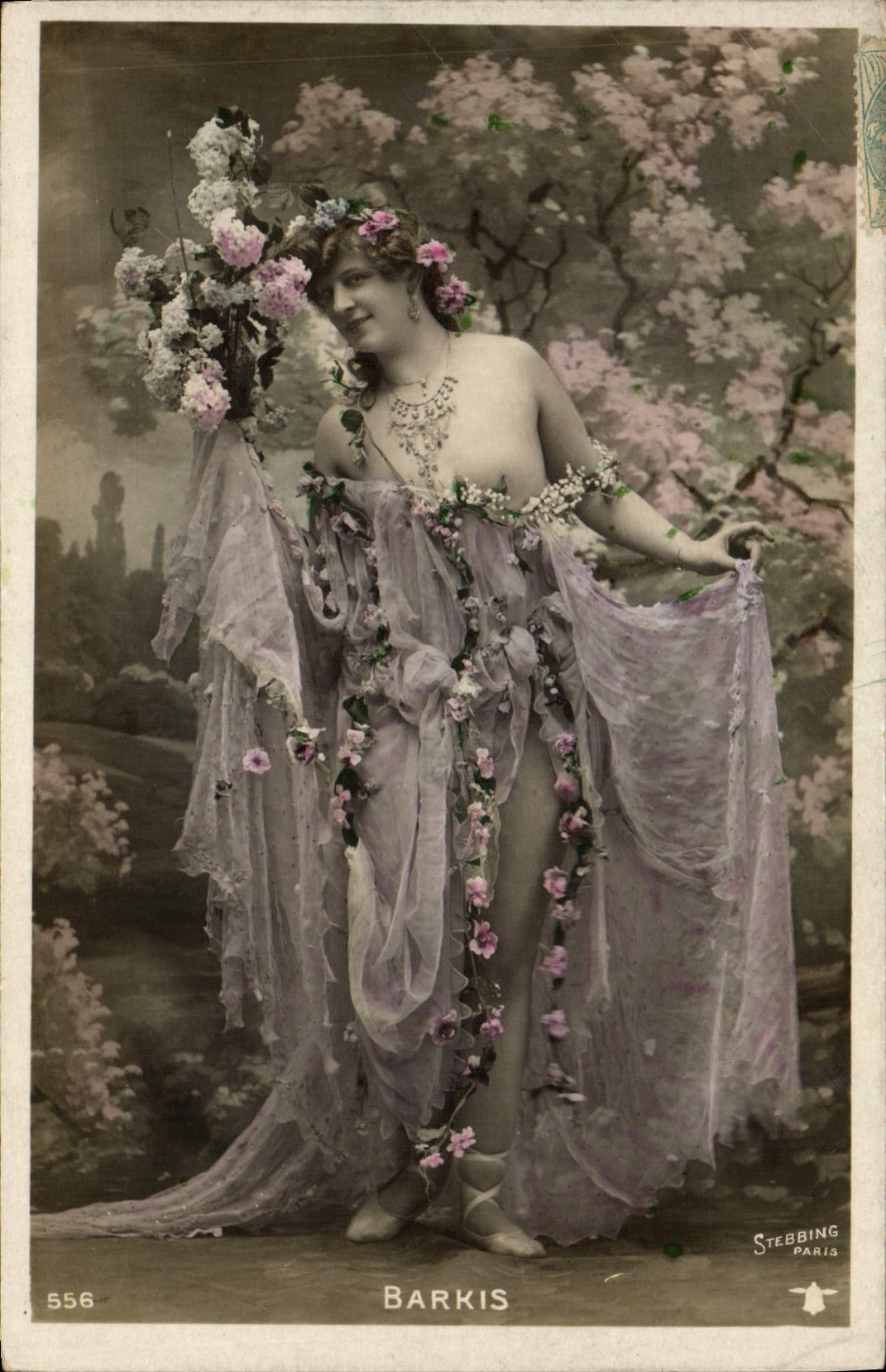 VINTAGE POSTCARD Woman Barkis Theater