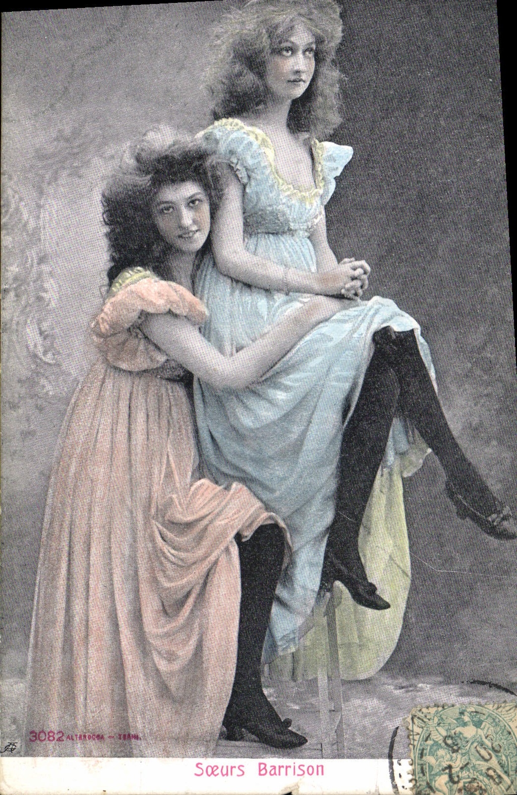 VINTAGE POSTCARD Woman Theater Barrison Sisters