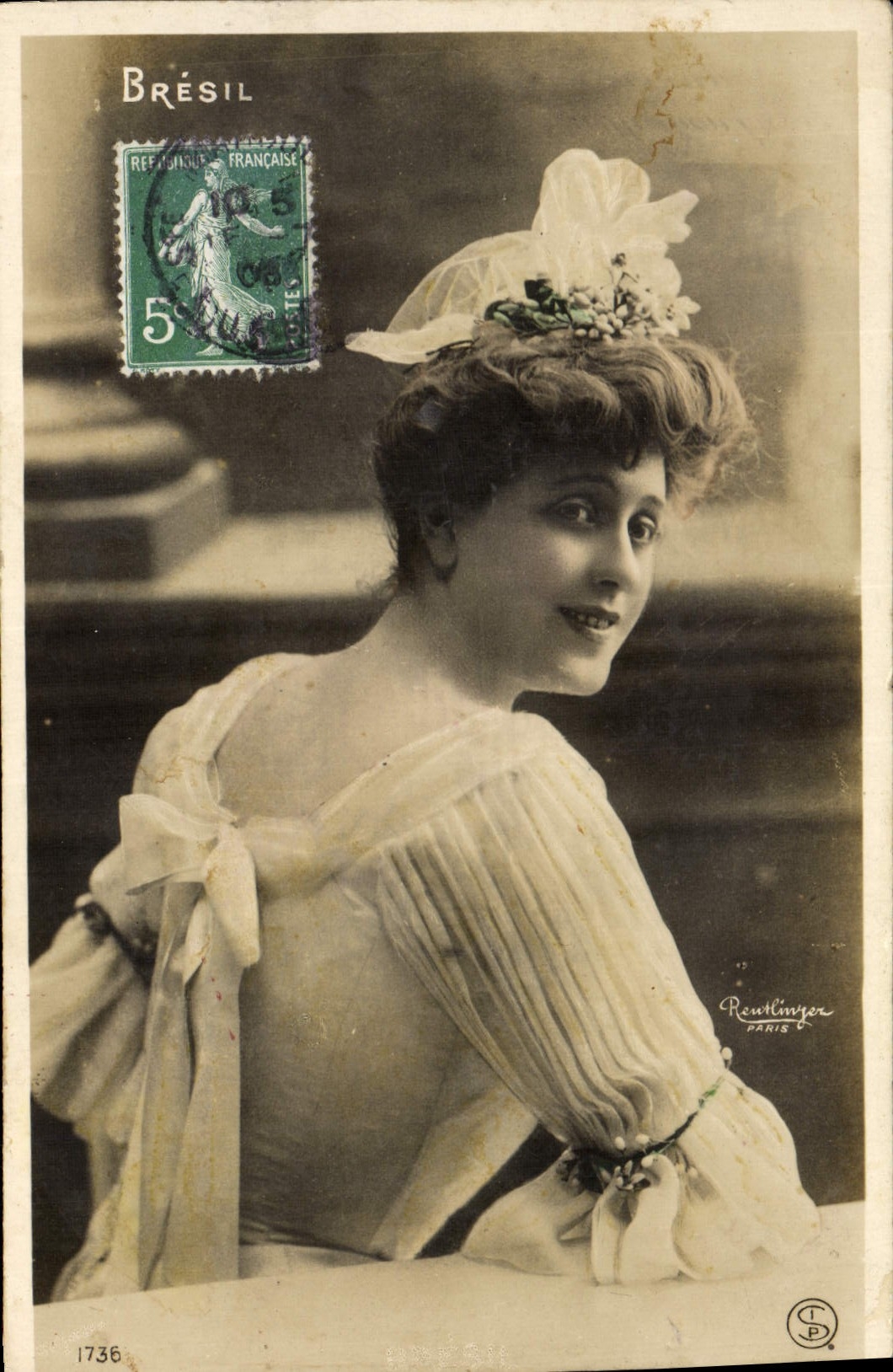 VINTAGE POSTCARD Woman Theater Brazil