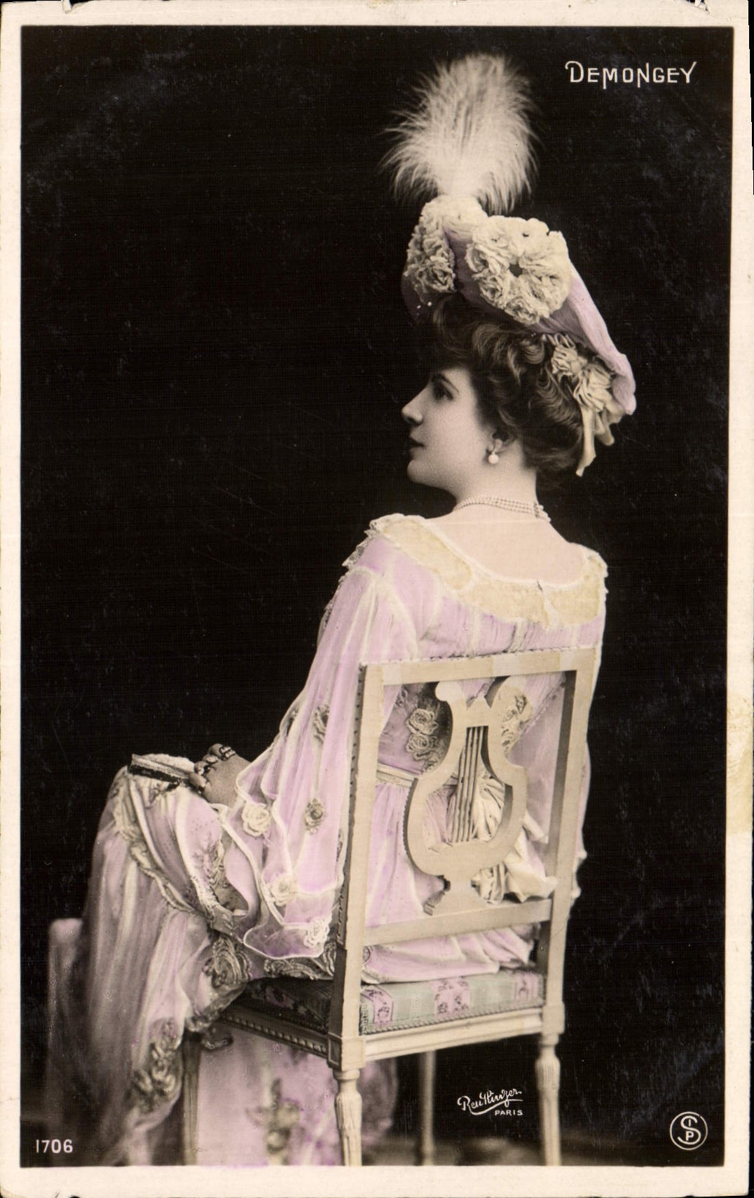 VINTAGE POSTCARD Woman Demongey Theater