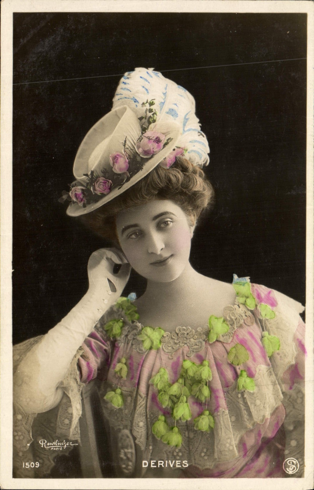 VINTAGE POSTCARD Woman Theater Derived