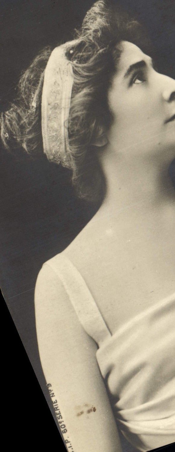 VINTAGE POSTCARD Woman Theater Messenger