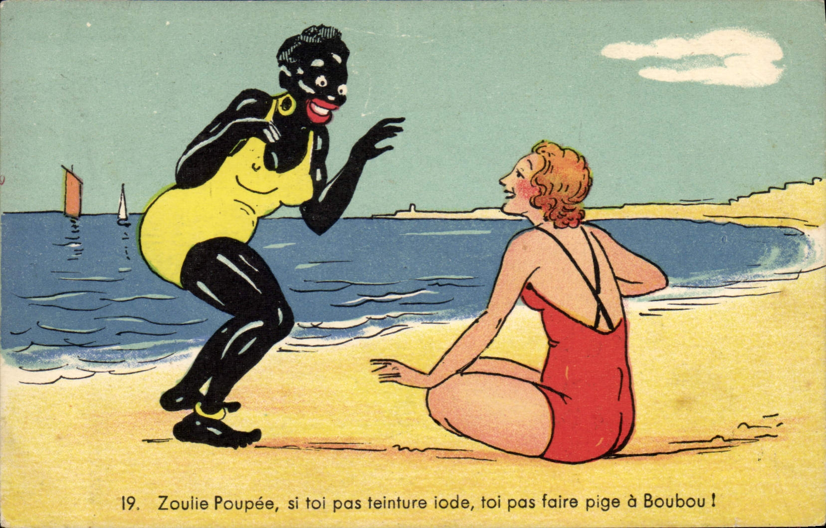 Cabezal de Zolie de la mujer negra del negro de la POSTAL de la VENDIMIA