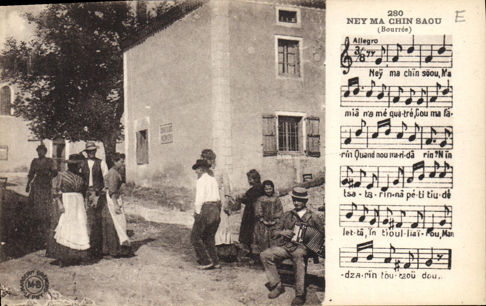 CPA Folklore Auvergne La Bourree 