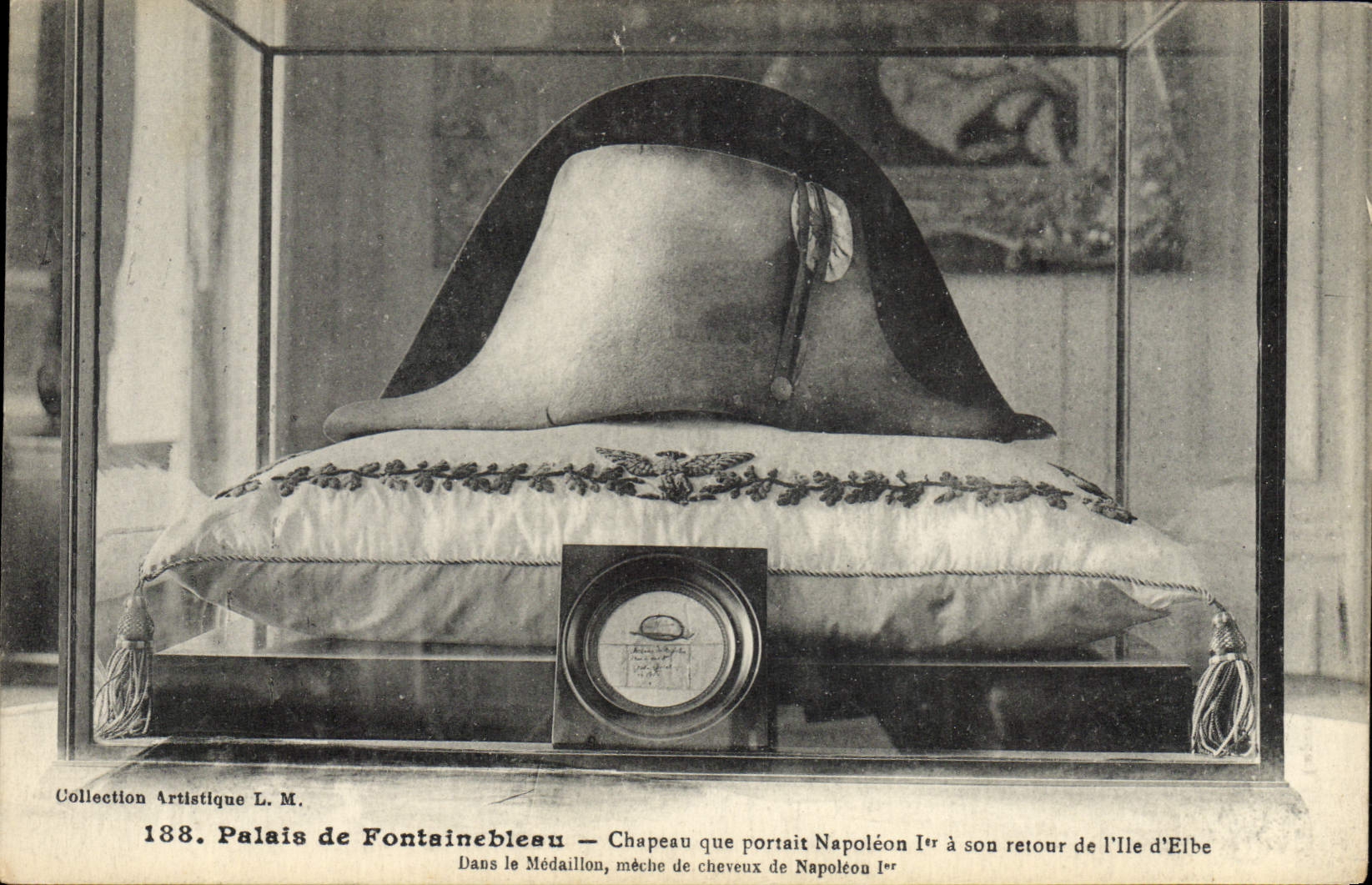 Paladar de Napoleon de la POSTAL de la VENDIMIA 1r de la vuelta del sombrero de Fontainebleau de la isla de Elba