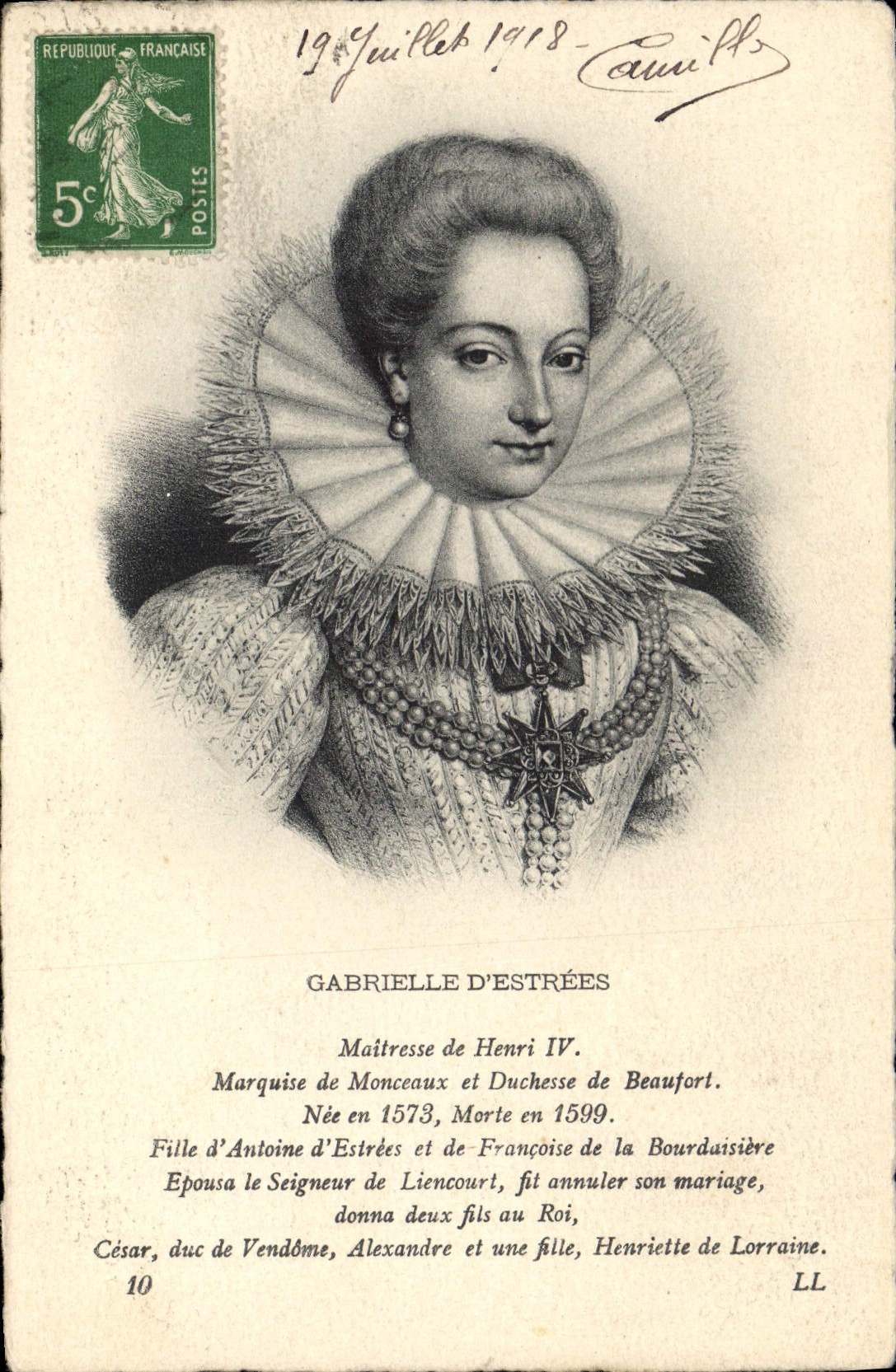 CPA Gabrielle d'Estrees Maitresse de Henri IV
