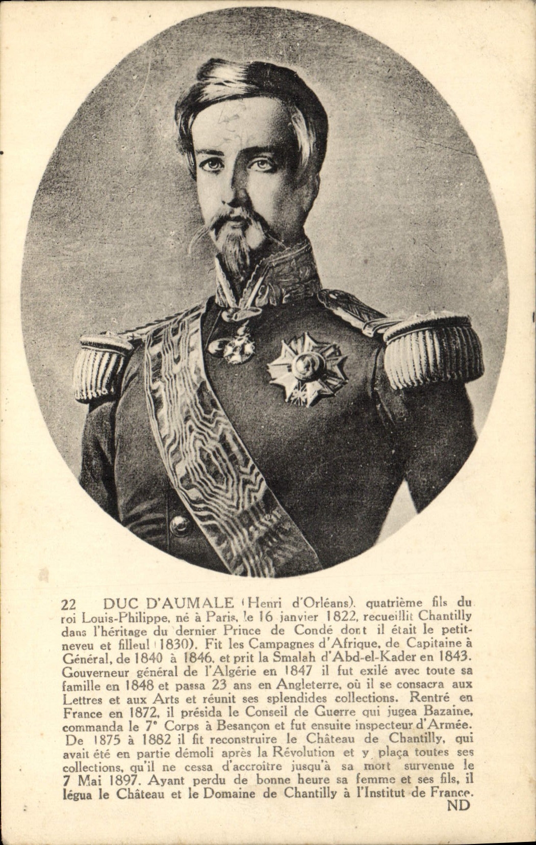 VINTAGE POSTCARD Duke of Aumale