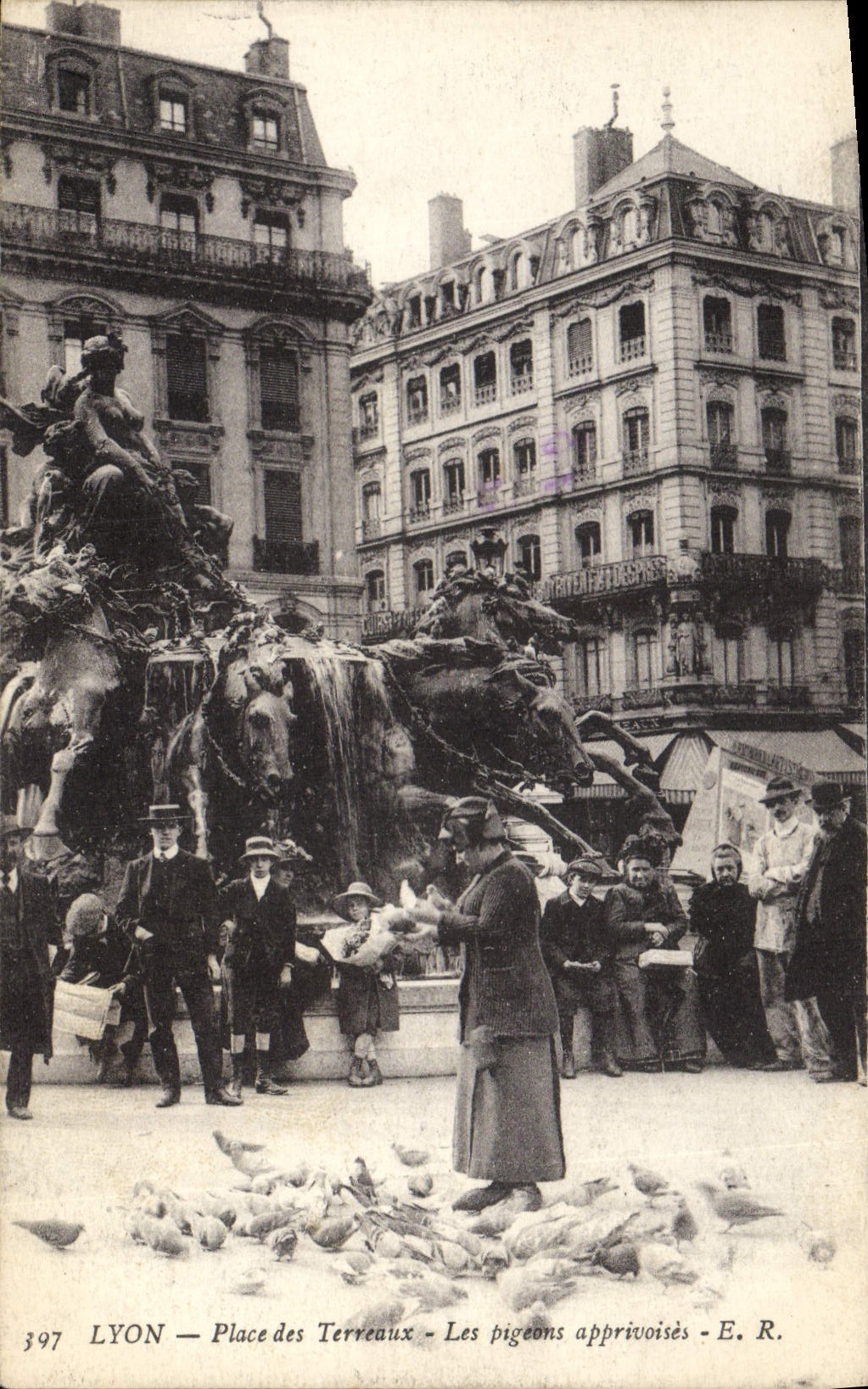 VINTAGE POSTCARD Colombe Pigeon fancying Lyon Place Composts the pigeons tame