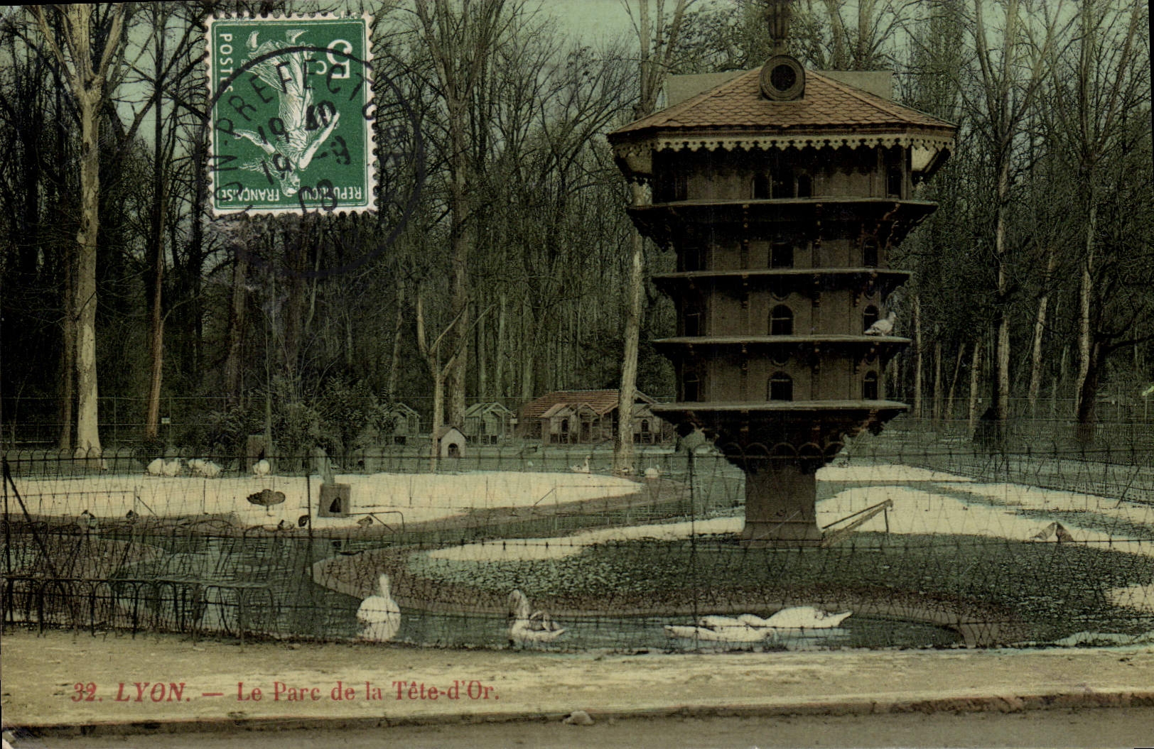 CPA Colombe Colombophilie Lyon Parc de la Tete d'Or Le pigeonnier