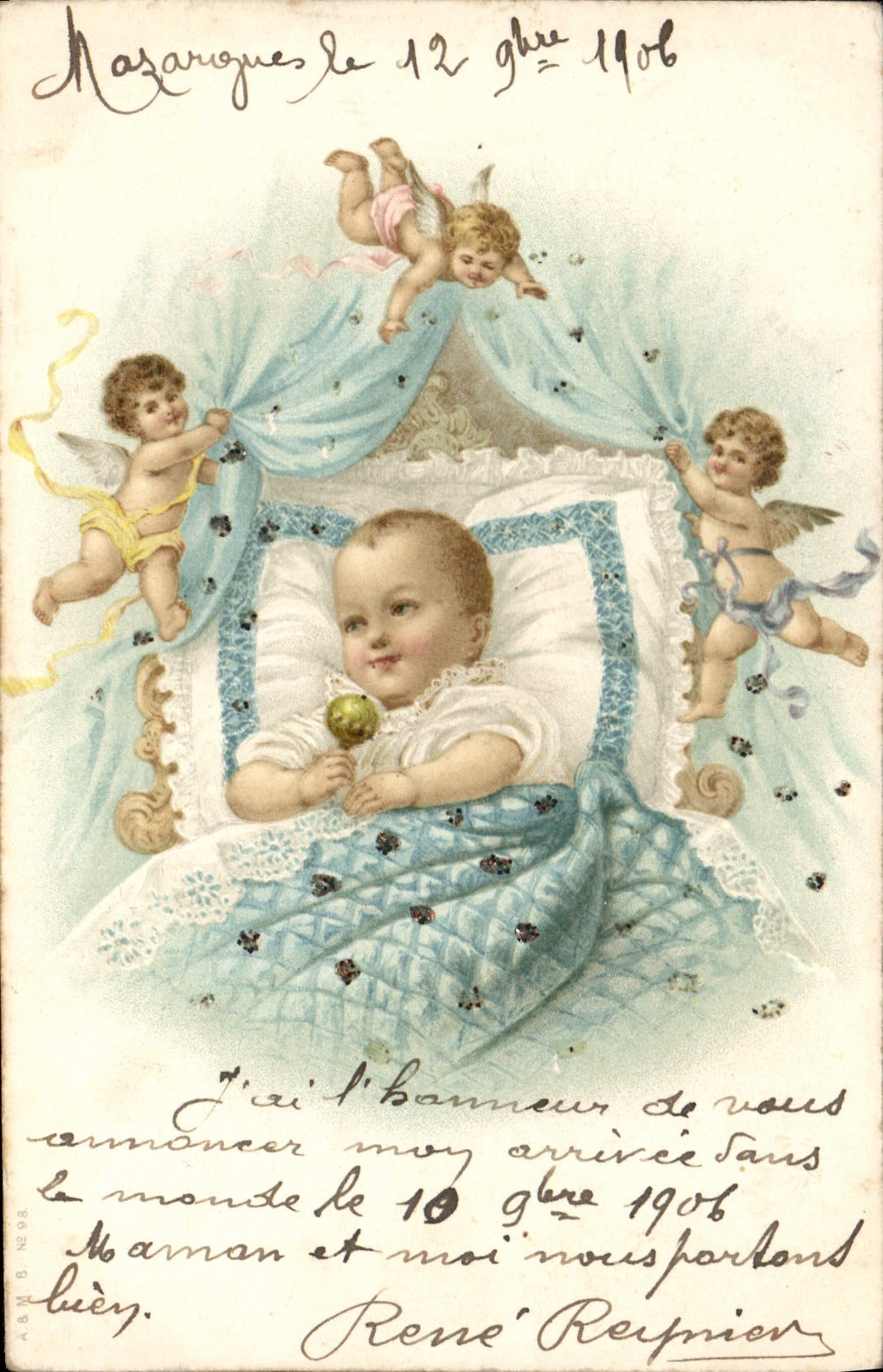 CPA Fantaisie Enfant Bebe Anges