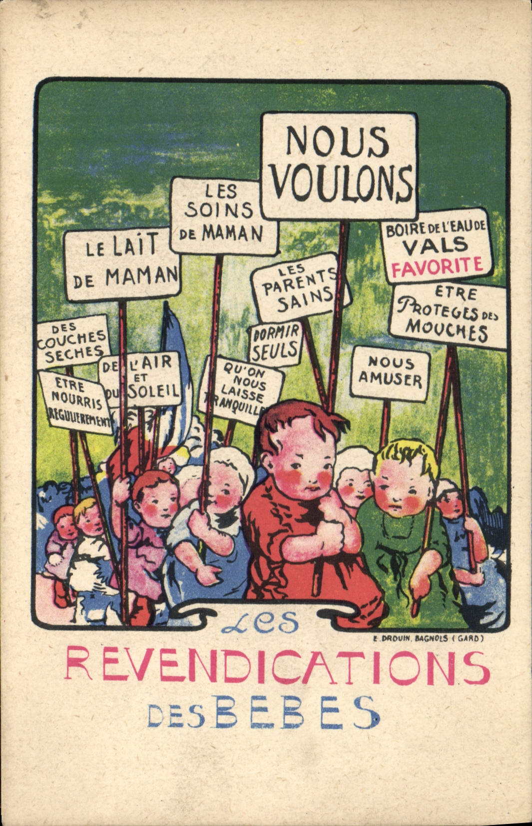 CPA Fantaisie Enfant Bebe Les revendications des bebes