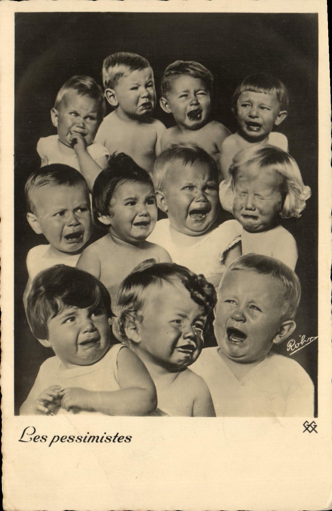 CPA Fantaisie Enfant Bebe Les pessimistes