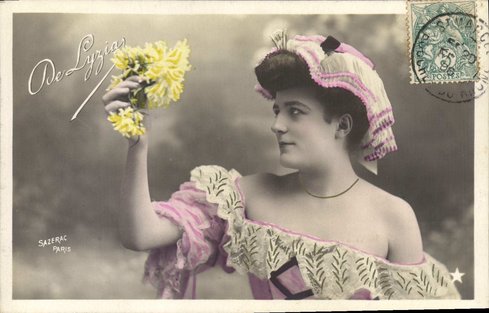 VINTAGE POSTCARD Fantasy Woman Theater De Lyzia