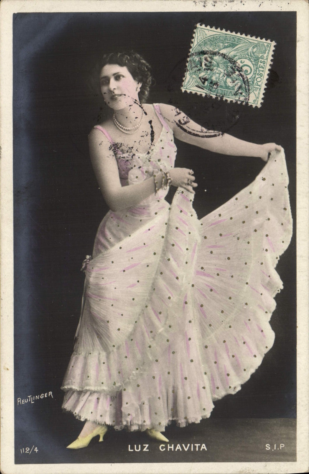 VINTAGE POSTCARD Fantasy Woman Theater Luz Chavita