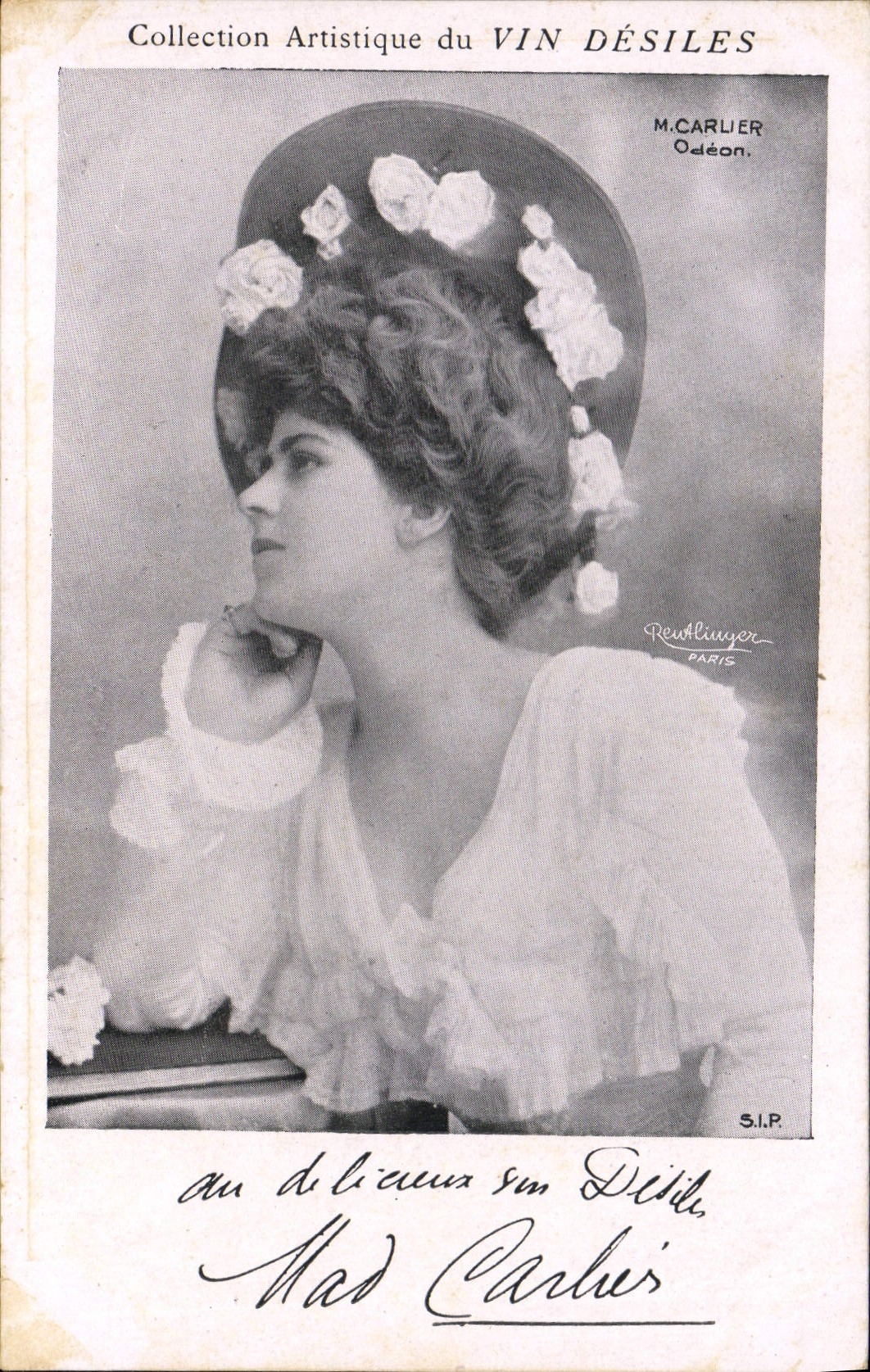 VINTAGE POSTCARD Fantasy Woman Theater Carlier Wine Desiles